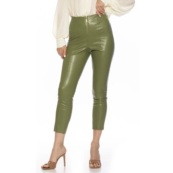 Alexia Admor Pants - 2/$30 Alexia Admor A Very Vegan Leather Pants Fitted Capri Olive 2 #9687